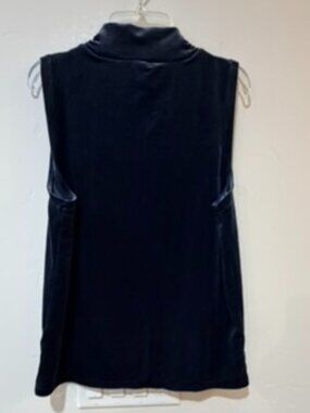 J.CREW Sleeveless Blue Velvet Blouse Cowl Turtleneck Women's M J. Crew JCREW